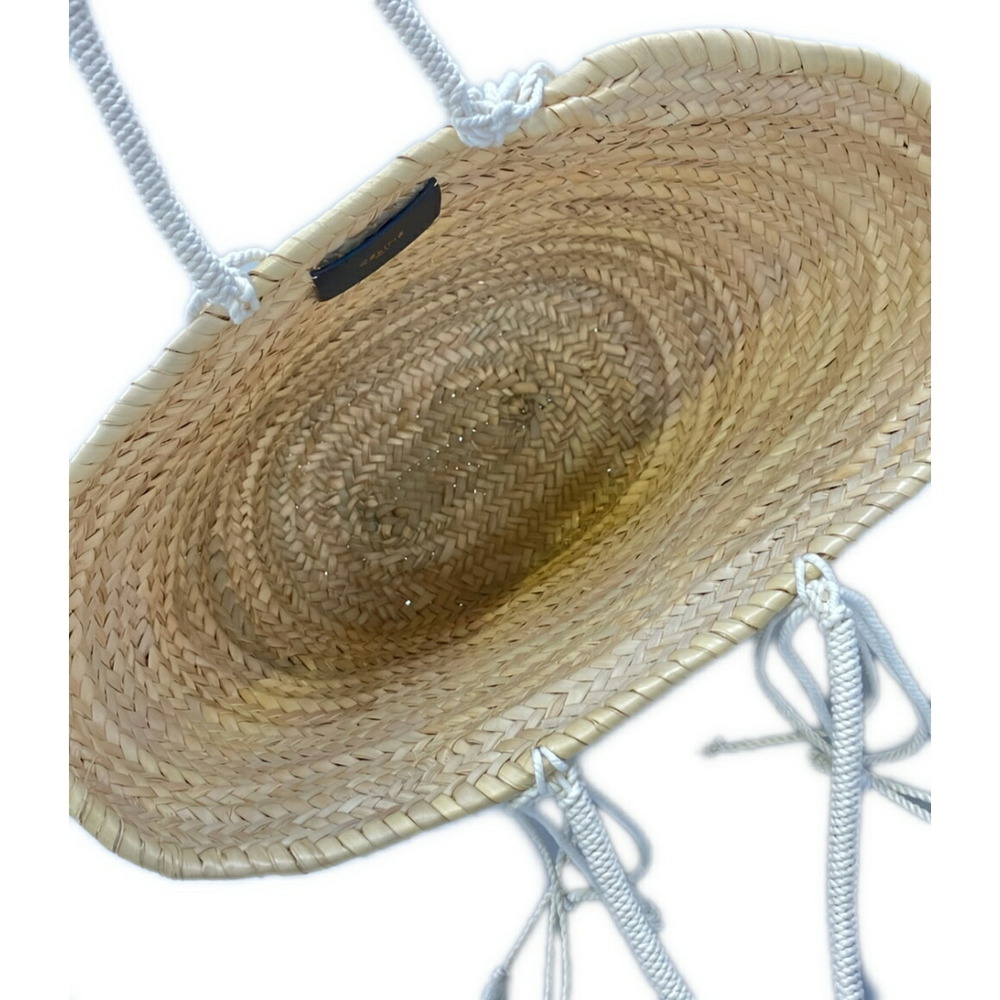 Celine David Kramer Raffia Calfskin Panier Bag Tan - Picture 3 of 6
